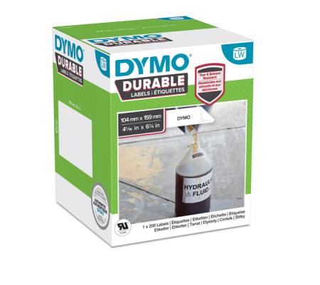 Rotolo 200 etichette LW Durable Industrial - 1933086 - 104 x 158 mm - carta bianca - Dymo - 2112287 - 3026981122873 - DMwebShop