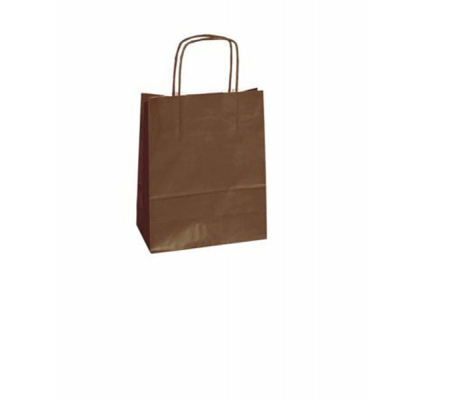 Shopper in carta maniglie cordino - 18 x 8 x 24 cm - marrone - conf. 25 sacchetti - Mainetti Bags - 078026 - 8029307078026 - DMwebShop