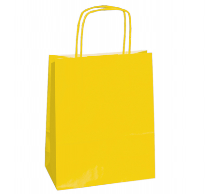 Shopper in carta maniglie cordino - 14 x 9 x 20 cm - giallo - conf. 25 sacchetti - Mainetti Bags - 079801 - 8029307079801 - DMwebShop