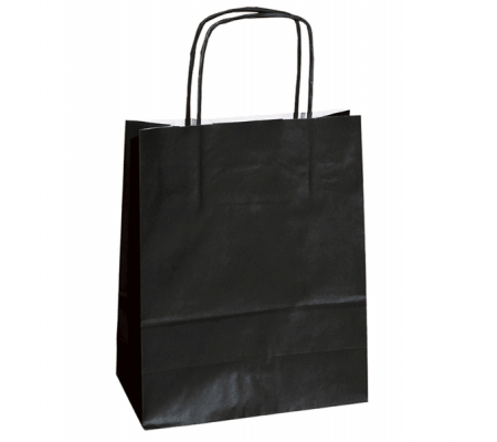 Shopper in carta maniglie cordino - 14 x 9 x 20 cm - nero - conf. 25 sacchetti - Mainetti Bags - 078361 - 8029307078361 - DMwebShop