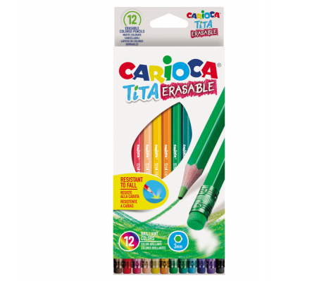 Pastelli Tita cancellabile - astuccio 12 pezzi - Carioca - 42897 - 8003511428976 - DMwebShop