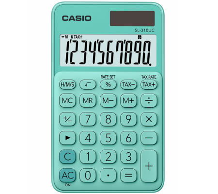 Calcolatrice tascabile - SL-310UC - 10 cifre - verde - Casio - SL-310UC-GN-W-EC - 4549526612855 - DMwebShop