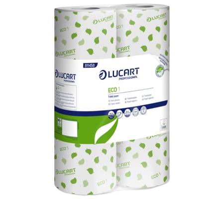 Carta igienica Eco 2 veli 16,5 gr diametro 10,2 cm 9,8 cm x 22 mt 200 strappi pacco 6 rotoli Lucart 811458 - 316