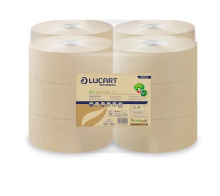 Carta igienica EcoNatural Mini Jumbo 9,1 cm x 150 mt 15 - 5 gr diametro 18 cm Lucart 812152P - 285
