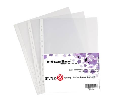 Buste forate Top buccia - 22 x 30 cm - trasparente - conf. 50 pezzi - Starline - 662219stl - 8025133102744 - DMwebShop