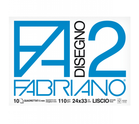 Album F2 - 24 x 33 cm - 10 fogli - 110 gr - quadretto 5 mm punto metallo - Fabriano - 04204311 - 8001348127802 - DMwebShop
