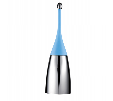 Portascopino Soft Touch - 12 x 12 x 48,5 cm - azzurro-acciaio lucido - Mar Plast - A65400AZ - 8020090081835 - DMwebShop