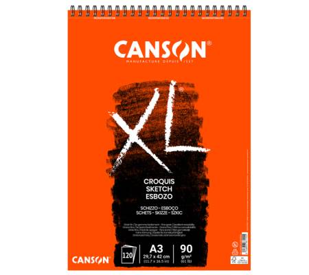Album XL Croquis - A3 - 90 gr - 120 fogli - conf. 5 pezzi - Canson - C200787501 - C200787115 - 3148957871155 - DMwebShop
