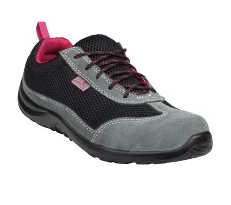 Calzatura di sicurezza Como S1P SRC - pelle scamosciata-poliestere mesh - numero 39 - grigio-fucsia - Deltaplus - COMOSPNO39 - 3295249213916 - DMwebShop