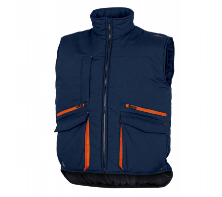 Gilet imbottito Sierra 2 - tela-poliestere-cotone foderato - taglia XL - blu-arancio - Deltaplus - SIER2MOXG - DMwebShop