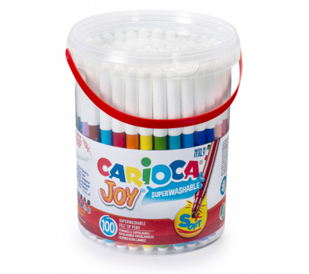 Pennarelli Joy - punta fine - colori assortiti - Barattolo 100 pezzi - Carioca - 43176 - 8003511431761 - DMwebShop