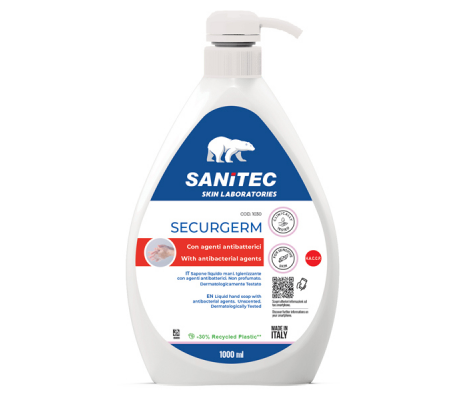 Sapone liquido Securgerm - antibatterico - dispenser da 1 lt - Sanitec - 1030 - 8032680397530 - DMwebShop