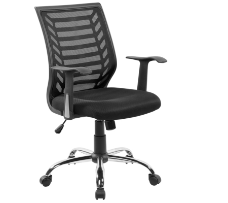 Seduta operativa Miami - con braccioli - schienale in rete nero-seduta nero - Serena Group - H8082K - DMwebShop
