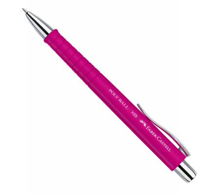 Penna a sfera a scatto Poly ball - punta 0,7 mm - fusto rosa - Faber Castell - 241128 - 6933256626141 - DMwebShop