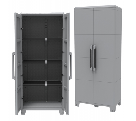 Armadio Transforming Modular 4 - 78 x 43,6 x 184,4 cm - PPL - grigio - Terry 1002905