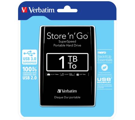 Hard disk - Store 'N'Go Usb 3.0 - Nero - 1Tb - Verbatim - 53023 - 23942530237 - DMwebShop