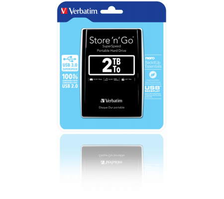 Hard disk portatile - Store 'N'Go Usb 3.0 - Nero - 2Tb - Verbatim - 53177 - 023942531777 - DMwebShop
