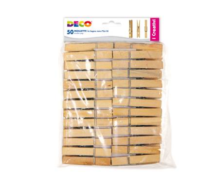 Molletta in legno - 72 x 10 mm - CWR - busta 50 pezzi - Deco - 11689 - 8004957116892 - DMwebShop