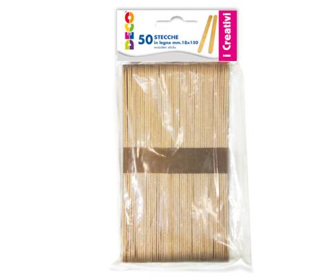 Stecca in legno - 18 x 150 mm - CWR - conf. 50 pezzi - Deco - 11690 - 8004957998191 - DMwebShop