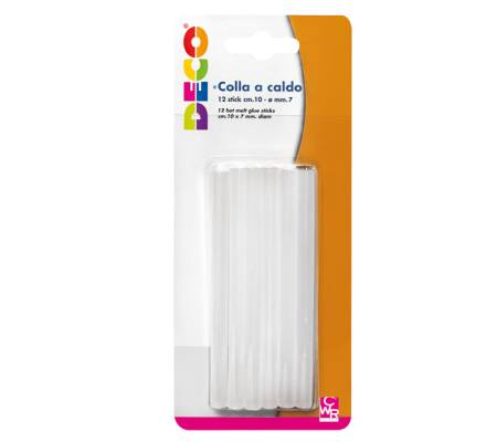 Colla per pistola mini - Ø 7 mm - trasparente lunghezza 10 cm - conf. 12 pezzi - Deco - T705M - 8004957033731 - DMwebShop