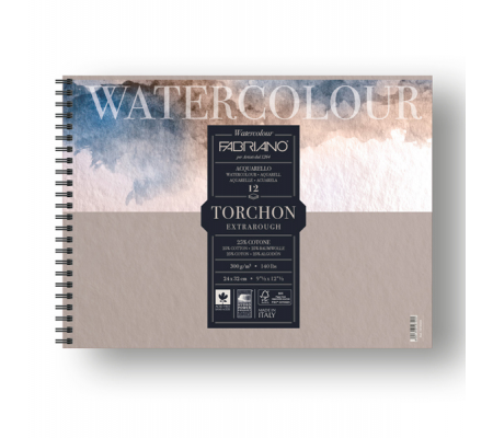 Blocco Watercolour Torchon - 24 x 32 cm - 12 fogli - 300 gr - spiralato - Fabriano - 19100281 - 8001348197300 - DMwebShop