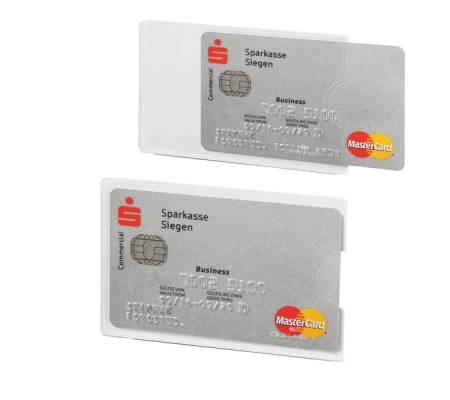 Tasca porta carte di credito RFID Secure - PPL - 5,4 x 8,7 cm - trasparente-argento - conf. 3 pezzi - Durable - 8903-19 - 4005546984605 - DMwebShop