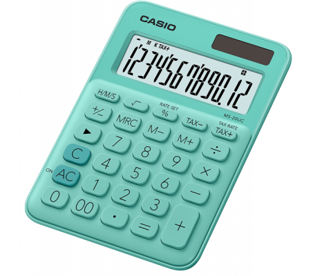 Calcolatrice da tavolo - MS-20UC - 12 cifre - verde - Casio - MS-20UC-GN-W-EC - 4549526612763 - DMwebShop