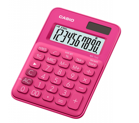 Calcolatrice da tavolo - MS-7UC - 10 cifre - big display - fucsia - Casio - MS-7UC-RD-W-EC - DMwebShop