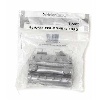 Portamonete - PVC - 1 cent - trasparente - blister 20 pezzi - Holenbecky - 8000/20 - 8028422680008 - DMwebShop