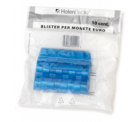 Portamonete - PVC - 10 cent - blu - blister 20 pezzi - Holenbecky - 8003/20 - 8028422680039 - DMwebShop