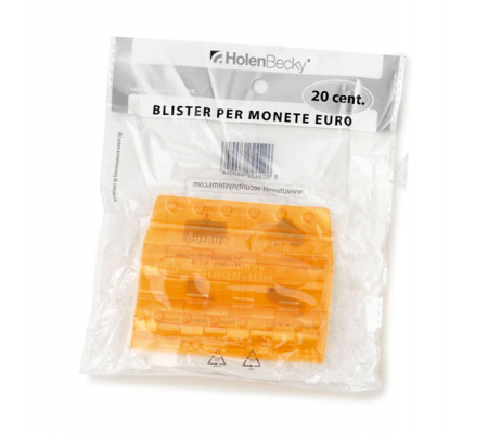 Portamonete - PVC - 20 cent - arancio - blister 20 pezzi - Holenbecky - 8004/20 - 8028422680046 - DMwebShop