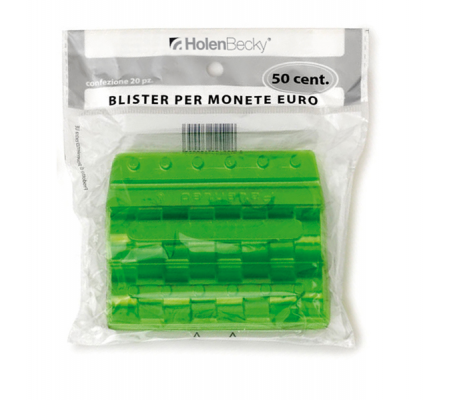 Portamonete - PVC - 50 cent - verde - blister 20 pezzi - Holenbecky - 8005/20 - 8028422680053 - DMwebShop
