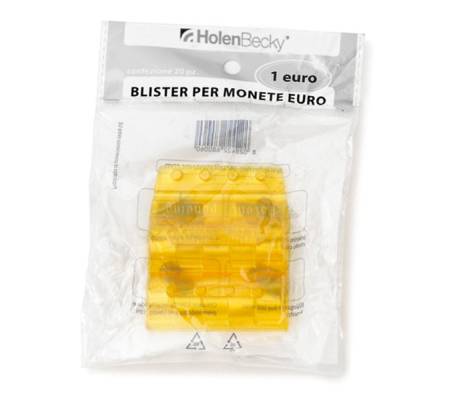 Portamonete - PVC - 1 euro - giallo - blister 20 pezzi - Holenbecky - 8006/20 - 8028422680060 - DMwebShop