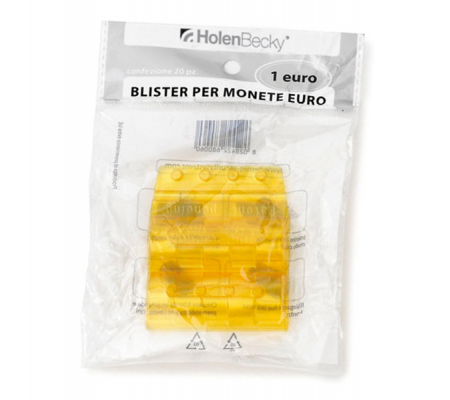 Portamonete - PVC - 1 euro - giallo - blister 20 pezzi - Holenbecky - 8006/20 - 8028422680060 - DMwebShop
