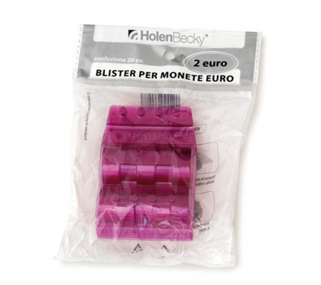 Portamonete - PVC - 2 euro - viola - blister 20 pezzi - Holenbecky - 8007/20 - 8028422680077 - DMwebShop