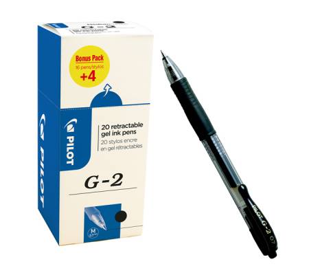 Roller gel a scatto G 2 - punta 0,7 mm - nero - scatola 16 + 4 pezzi - Pilot - 000017 - 3131910516460 - DMwebShop