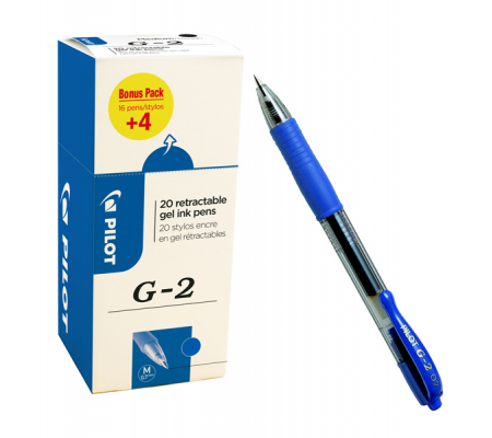 Roller gel a scatto G 2 - punta 0,7 mm - blu - conf. 16+4 pezzi - Pilot - 000018 - 3131910516477 - DMwebShop