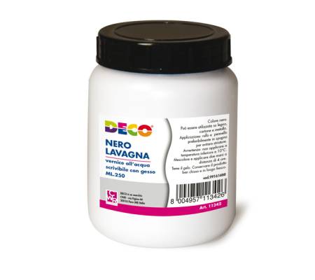 Vernice lavagna - 250 ml - nero - conf. 3 pezzi - Deco - 11342 - 8004957607987 - DMwebShop