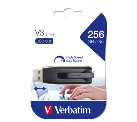 Memoria USB 3.0 - Superspeed Store'N'Go V3 Drive - Nero - 256 Gb - Verbatim - 49168 - 23942491682 - DMwebShop