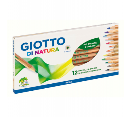 Pastelli colorati Natura - Ø mina 3,8 mm - legno di cedro - colore assortiti - conf. 12 pezzi - Giotto - 240600 - 8000825240614 - DMwebShop