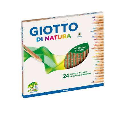 Pastelli colorati Natura - Ø mina 3,8 mm - legno di cedro - colori assortiti - astuccio 24 pezzi - Giotto - 240700 - 8000825240713 - DMwebShop
