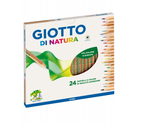 Pastelli colorati Natura - Ø mina 3,8 mm - legno di cedro - colori assortiti - astuccio 24 pezzi - Giotto - 240700 - 8000825240713 - DMwebShop