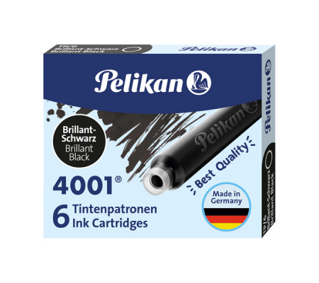 Cartucce inchiostro 4001 (TP/6) - lunghezza 39 mm - nero - conf. 6 pezzi - Pelikan 301218