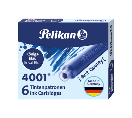 Cartucce inchiostro 4001 (TP/6) - lunghezza 39 mm - blu - conf. 6 pezzi - Pelikan 301176