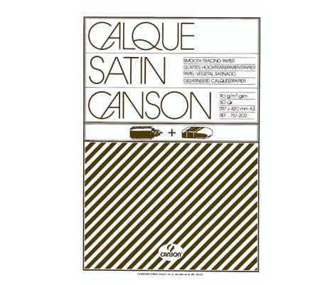 Blocco carta lucida satinata per disegno manuale - A3 - 50 fogli - 90 gr - Canson - C200757202 - 3148950175137 - DMwebShop