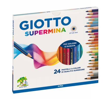 Pastello Supermina - mina 3,8 mm - colori assortiti - astuccio 24 pezzi - Giotto - 235800 - 8000825032073 - DMwebShop