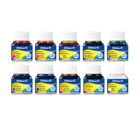 Inchiostro di china 523 - 10 ml - colori assortiti - conf. 10 pezzi - Pelikan - 400142561 - 36341A - DMwebShop