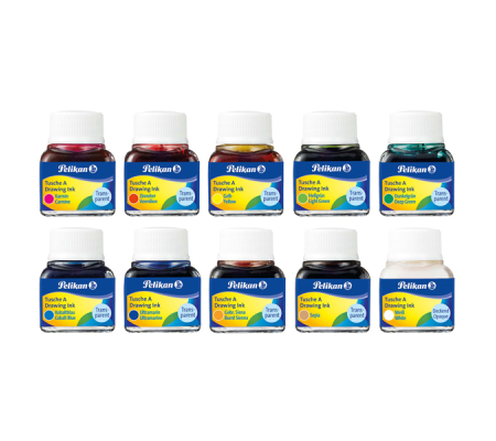 Inchiostro di china 523 - 10 ml - colori assortiti - conf. 10 pezzi - Pelikan - 400142561 - 4012700249487 - DMwebShop