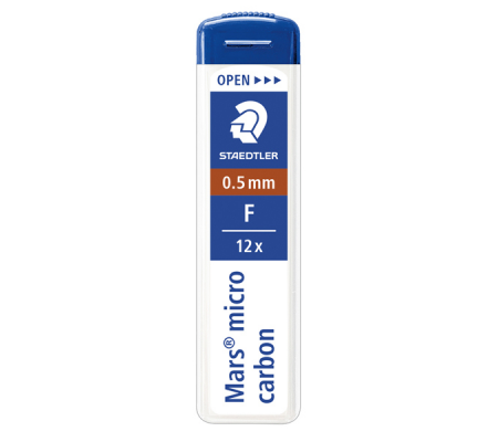 Astuccio 12 Mine Mars Micro mina 0,5 mm - gradazione F - conf. 12 pezzi - Staedtler 25005F