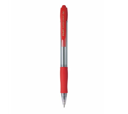 Penna a sfera a scatto Supergrip - punta media 1 mm - rosso - Pilot 001442